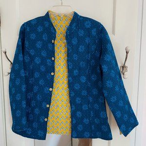 Quilted Kantha jacket, Reversible